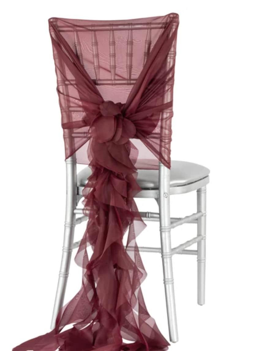Chiffon Chair Sashes with a Bow Tie for Outdoor Indoor Wedding Receptions - If you say i do
