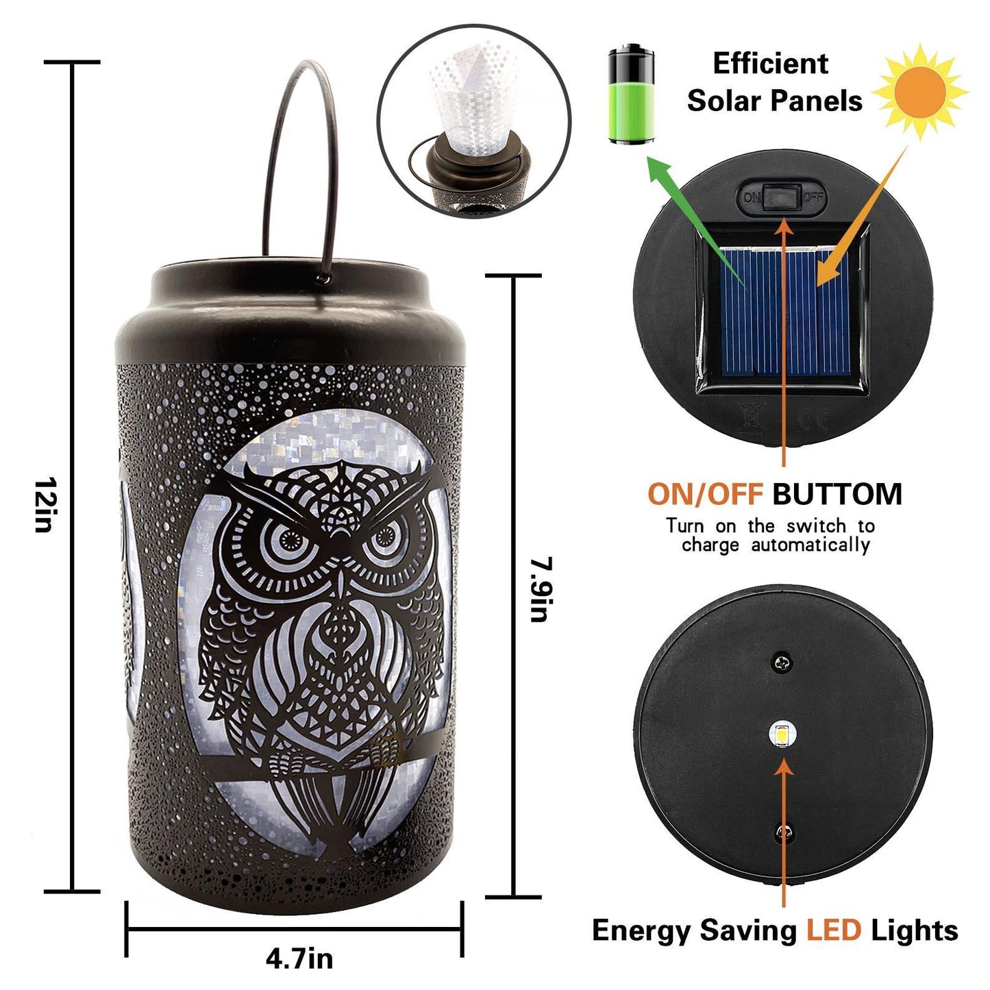 Solar Hollow Shadow Cast Lantern-Owl - If you say i do