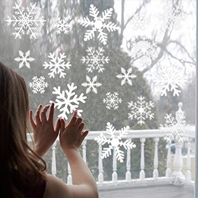 Christmas Snowflake Window Decal Stickers - Xmas Holiday White Winter  Christmas Window Decorations Ornaments Party Supplie 