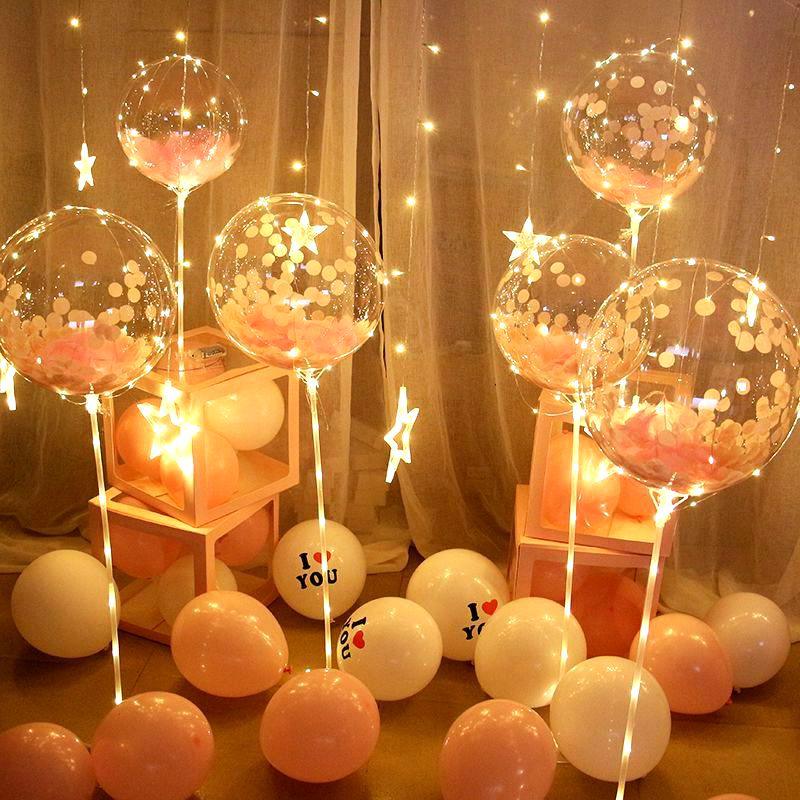 70cm Wedding Birthday Party Big Latex Stuffing Clear Balloons Foil Balloons Holder Sticks - If you say i do