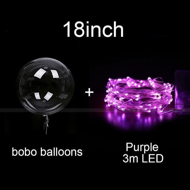 Luminous Purple Bobo Led Balloons for Theme Party Decorations - If you say i do
