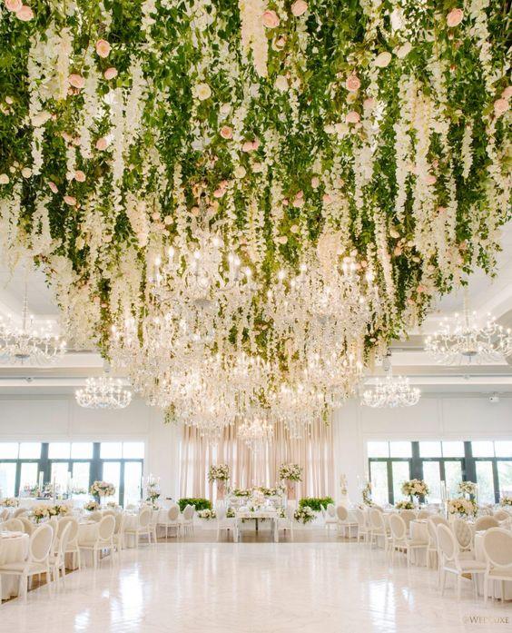 hanging plants wedding Artificial Fake Wisteria Vine Ratta Hanging Garland for Wedding Decora – If you say i do