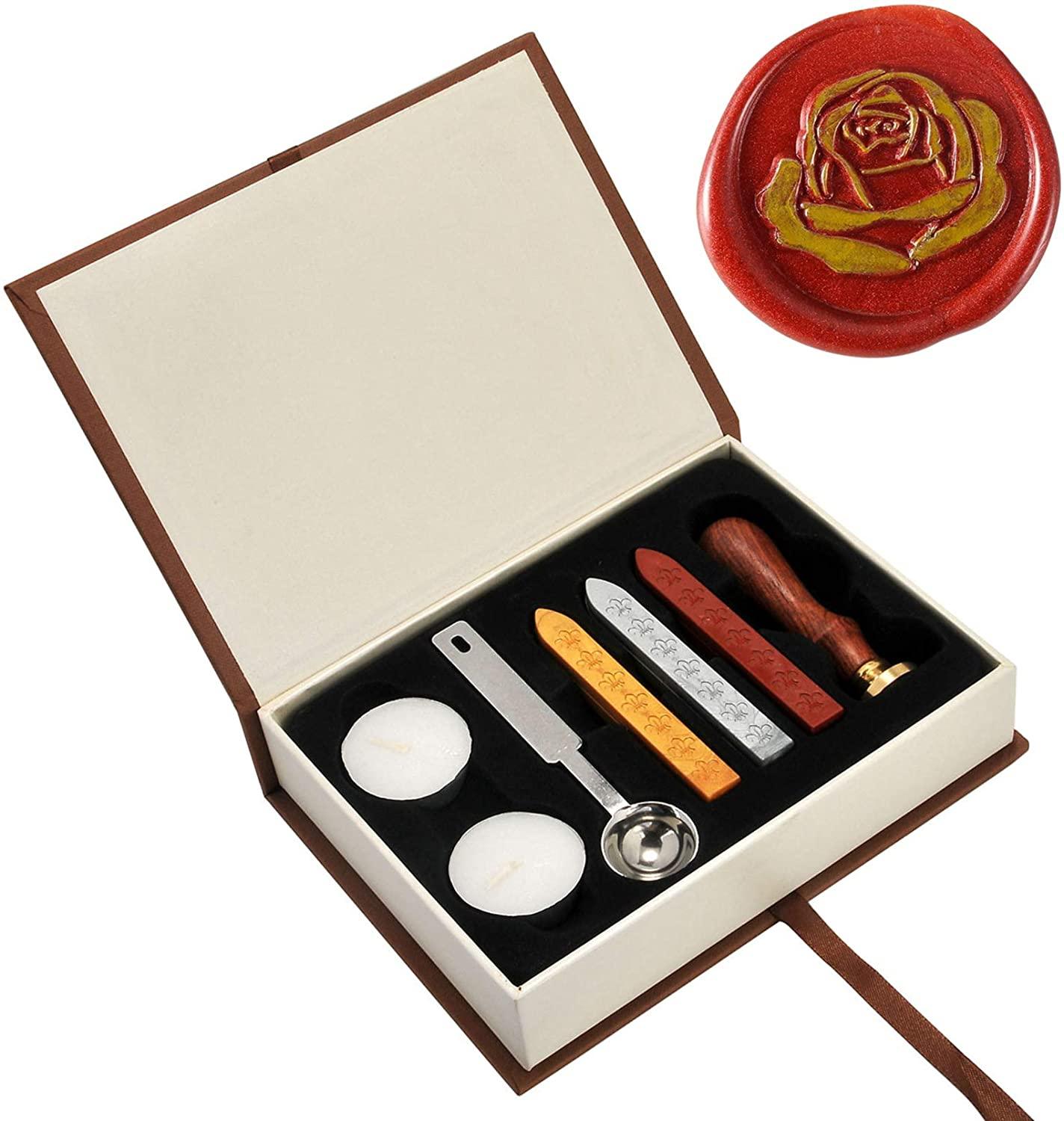 Beginner Wax Seal Stamp Kit, Classic Vintage Retro Seal Stamps Maker Gift Box Set - If you say i do