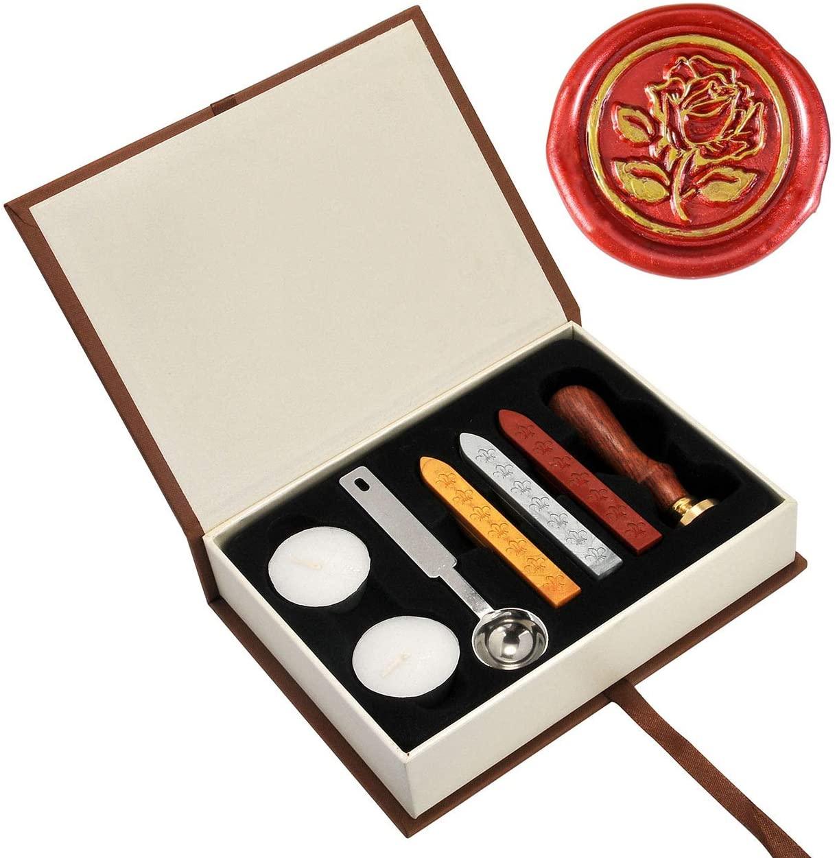 Beginner Wax Seal Stamp Kit, Classic Vintage Retro Seal Stamps Maker Gift Box Set - If you say i do