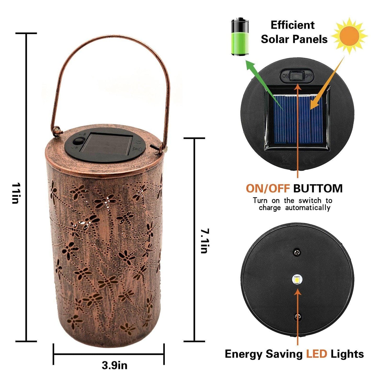 2 Pieces Solar Hollow Shadow Cast Lantern - Dragonfly - If you say i do