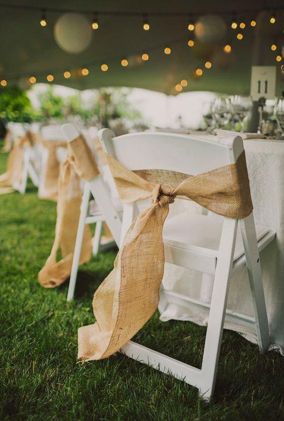 6X108 Pack of 10 Natural Jute Burlap Chair Bow Sashes for Wedding Event  Party Ceremony Reception Decoration Supplies Wholesale